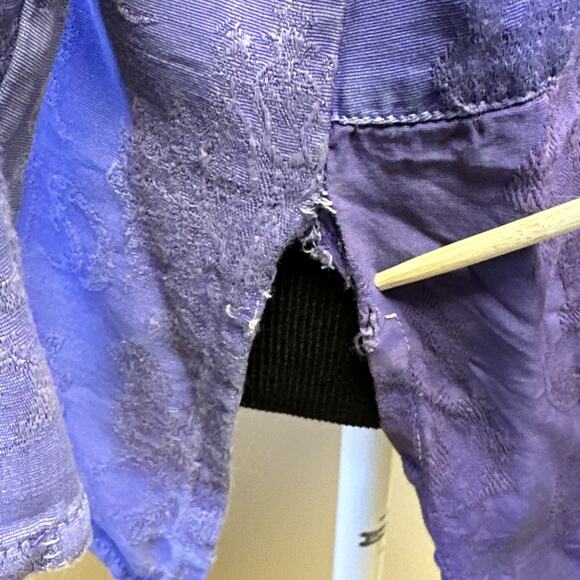 VTG Citron Santa Monica Women's Small Purple Patchwork Design Boho Blouse Top - Picture 14 of 14